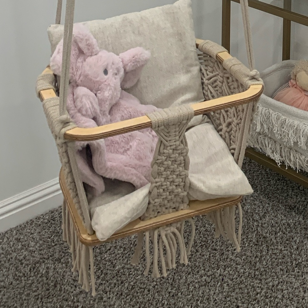 Handmade from Europe macrame baby swing